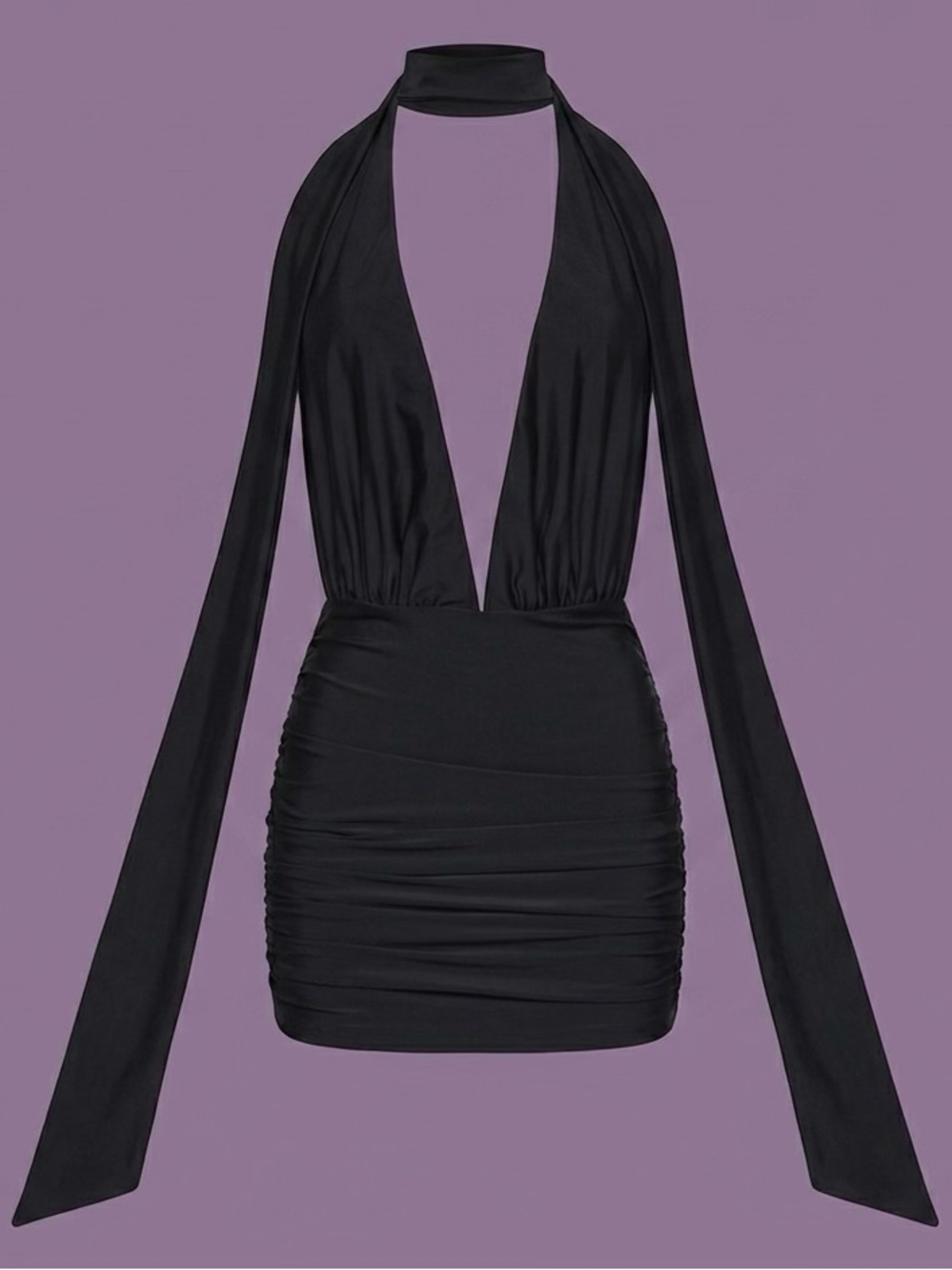 Darker Wavs x Dolls Kill - Ego Halter Dress - Black